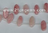 COP169 15.5 inches 6*12mm top-drilled marquise pink opal gemstone beads