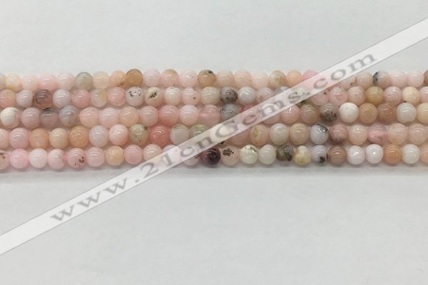 COP1701 15.5 inches 4mm round natural pink opal gemstone beads