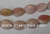 COP171 15.5 inches 10*14mm flat teardrop pink opal gemstone beads