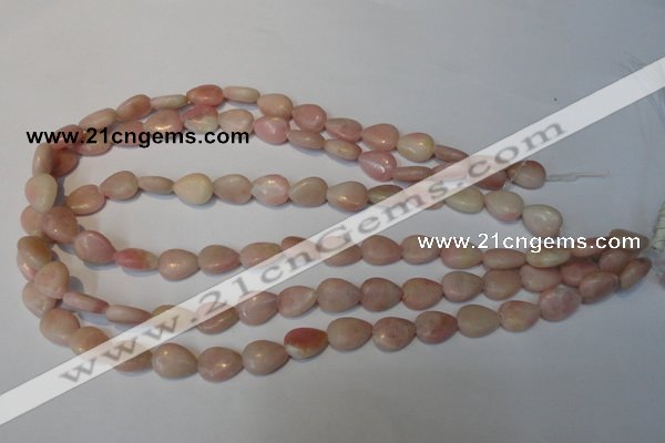 COP171 15.5 inches 10*14mm flat teardrop pink opal gemstone beads