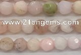 COP1710 15.5 inches 4mm faceted round natural pink opal beads