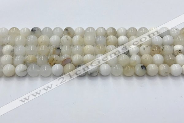 COP1725 15.5 inches 6mm round white opal beads wholesale