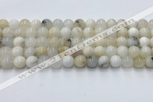 COP1726 15.5 inches 8mm round white opal beads wholesale