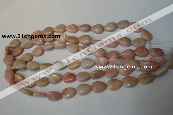 COP173 15.5 inches 13*18mm flat teardrop pink opal gemstone beads