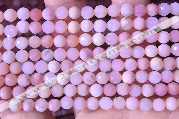 COP1741 15.5 inches 5mm - 5.5mm faceted round natural pink opal beads