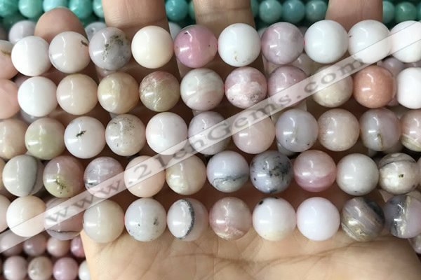 COP1750 15.5 inches 10mm round natural pink opal beads wholesale