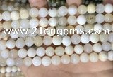 COP1754 15.5 inches 8mm round natural white opal gemstone beads