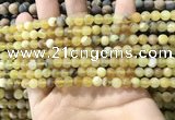 COP1765 15.5 inches 4mm round matte yellow opal beads wholesale