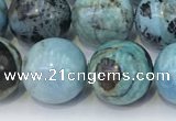 COP1794 15.5 inches 14mm round blue opal gemstone beads