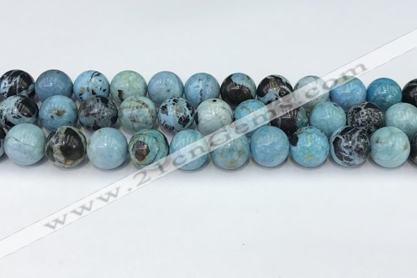 COP1794 15.5 inches 14mm round blue opal gemstone beads