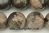 COP1812 15 inches 10mm faceted round grey opal beads