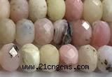 COP1854 15 inches 4*6mm faceted rondelle pink opal beads