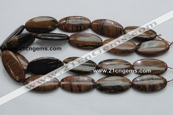 COP218 15.5 inches 20*40mm oval natural brown opal gemstone beads