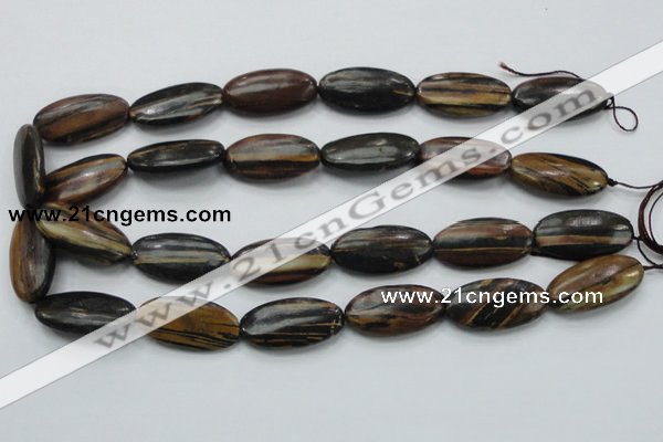COP234 15.5 inches 15*30mm oval natural brown opal gemstone beads
