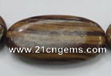 COP236 15.5 inches 25*50mm oval natural brown opal gemstone beads