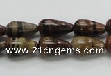 COP237 15.5 inches 8*16mm teardrop natural brown opal gemstone beads