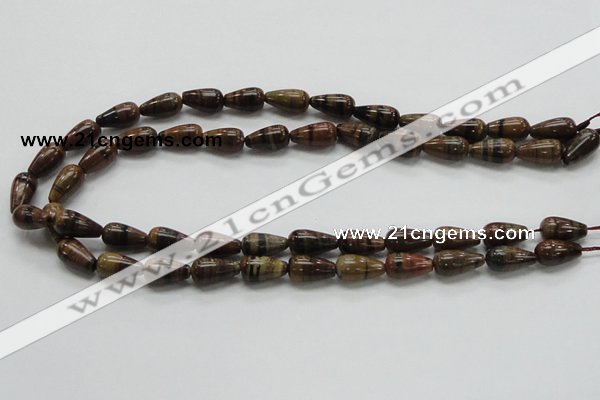 COP237 15.5 inches 8*16mm teardrop natural brown opal gemstone beads