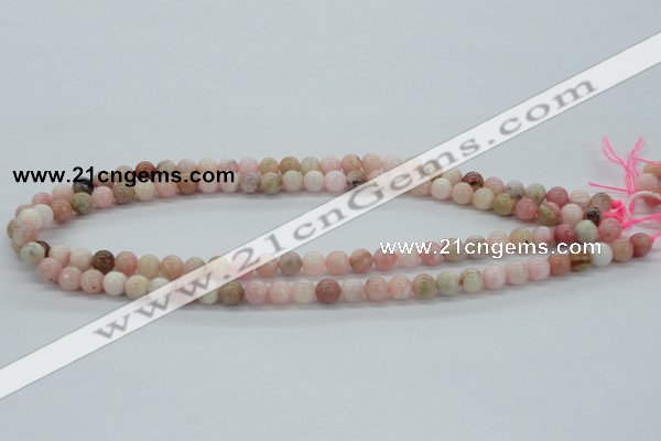 COP24 7mm smooth round natural pink opal beads Wholesale