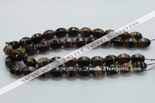 COP240 15.5 inches 13*18mm faceted rice natural brown opal gemstone beads