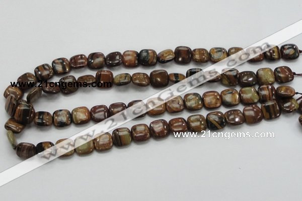 COP243 15.5 inches 12*12mm square natural brown opal gemstone beads