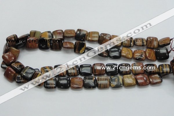 COP244 15.5 inches 14*14mm square natural brown opal gemstone beads