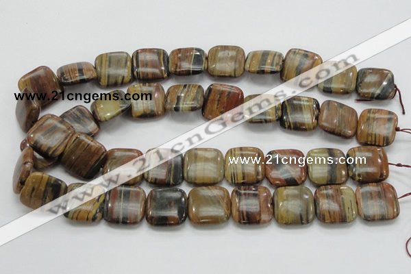 COP247 15.5 inches 20*20mm square natural brown opal gemstone beads