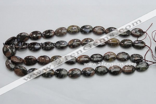 COP254 15.5 inches 13*18mm oval natural grey opal gemstone beads