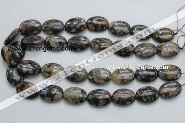 COP255 15.5 inches 18*25mm oval natural grey opal gemstone beads