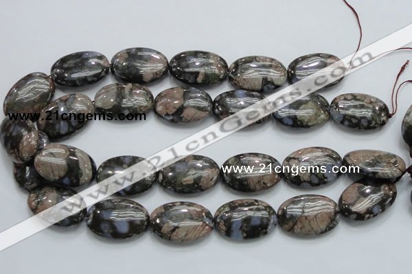 COP257 15.5 inches 20*30mm oval natural grey opal gemstone beads