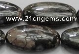 COP258 15.5 inches 20*40mm oval natural grey opal gemstone beads