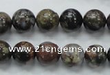 COP267 15.5 inches 12mm round natural grey opal gemstone beads