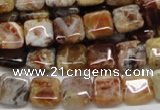 COP304 15.5 inches 10*10mm square brandy opal gemstone beads wholesale