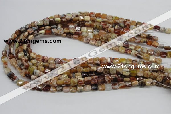 COP304 15.5 inches 10*10mm square brandy opal gemstone beads wholesale