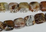 COP321 15.5 inches 12*12mm square brandy opal gemstone beads wholesale