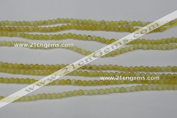 COP330 15.5 inches 4mm round yellow opal gemstone beads wholesale