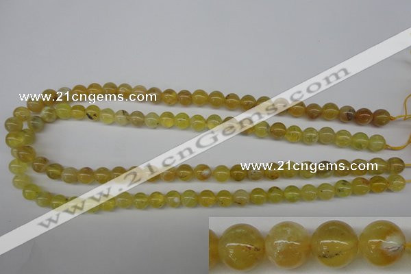 COP332 15.5 inches 8mm round yellow opal gemstone beads wholesale