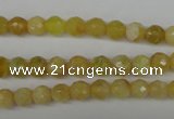 COP334 15.5 inches 6mm faceted round yellow opal gemstone beads