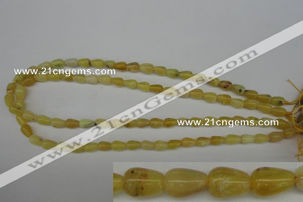 COP337 15.5 inches 6*9mm teardrop yellow opal gemstone beads