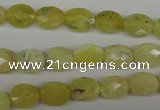 COP342 15.5 inches 8*10mm faceted oval yellow opal gemstone beads