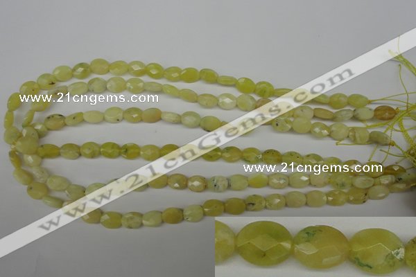 COP342 15.5 inches 8*10mm faceted oval yellow opal gemstone beads