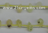 COP347 Top-drilled 6*9mm faceted teardrop yellow opal gemstone beads