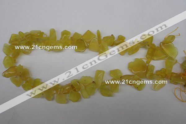 COP348 Top-drilled 7*8mm – 24*25mm freeform yellow opal gemstone beads