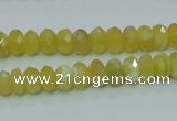 COP352 15.5 inches 5*8mm faceted rondelle yellow opal gemstone beads wholes