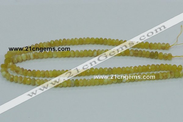 COP352 15.5 inches 5*8mm faceted rondelle yellow opal gemstone beads wholes