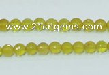 COP353 15.5 inches 6mm faceted round yellow opal gemstone beads wholesale