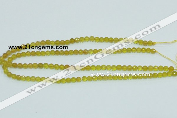 COP353 15.5 inches 6mm faceted round yellow opal gemstone beads wholesale