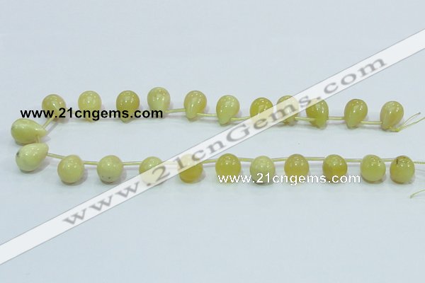 COP357 15.5 inches 13*18mm teardrop yellow opal gemstone beads