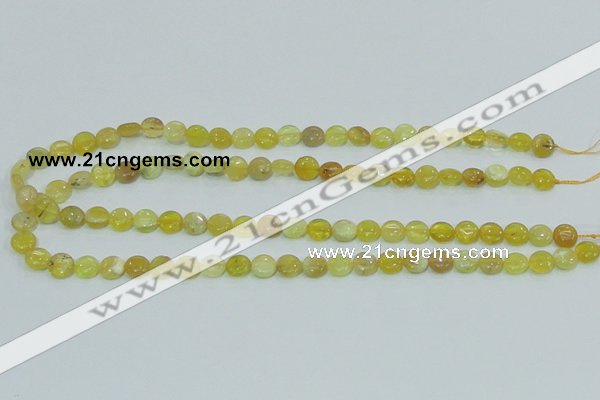 COP358 15.5 inches 8mm coin yellow opal gemstone beads wholesale