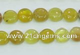 COP359 15.5 inches 10mm coin yellow opal gemstone beads wholesale