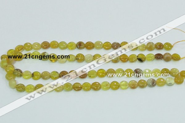 COP359 15.5 inches 10mm coin yellow opal gemstone beads wholesale